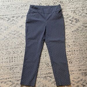 Chicos Navy Patterned Ankle Pants